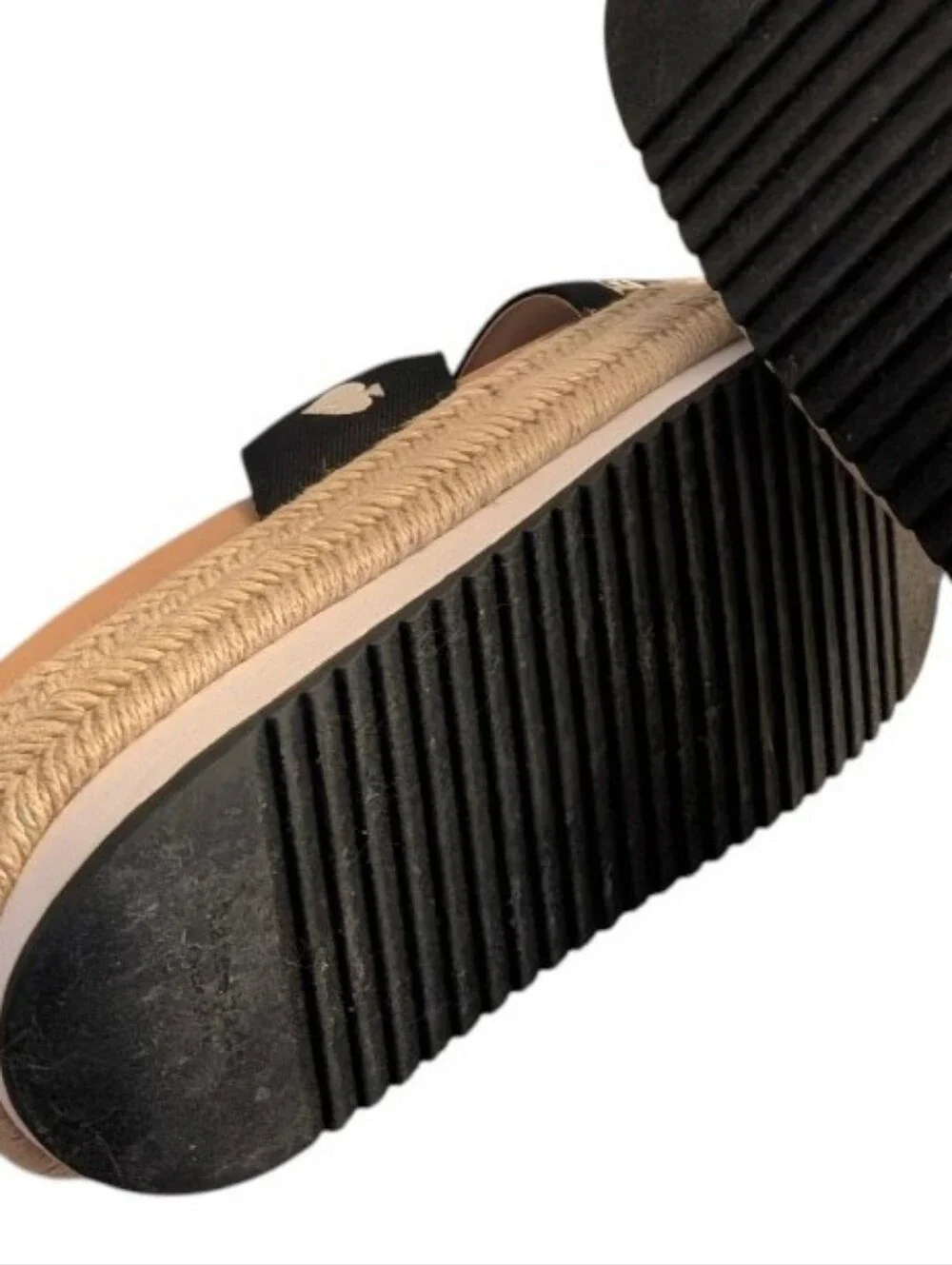 Kate Spade Piper Flatform Espadrilles Black & White lego Sandals size 10